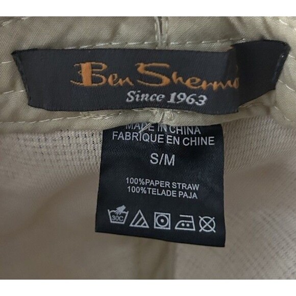 Ben Sherman Straw Newsboy Hat Cap Brown Tan Size Small Fitted - Picture 8 of 8